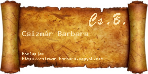 Csizmár Barbara névjegykártya
