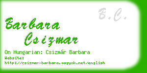 barbara csizmar business card