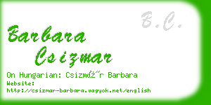barbara csizmar business card